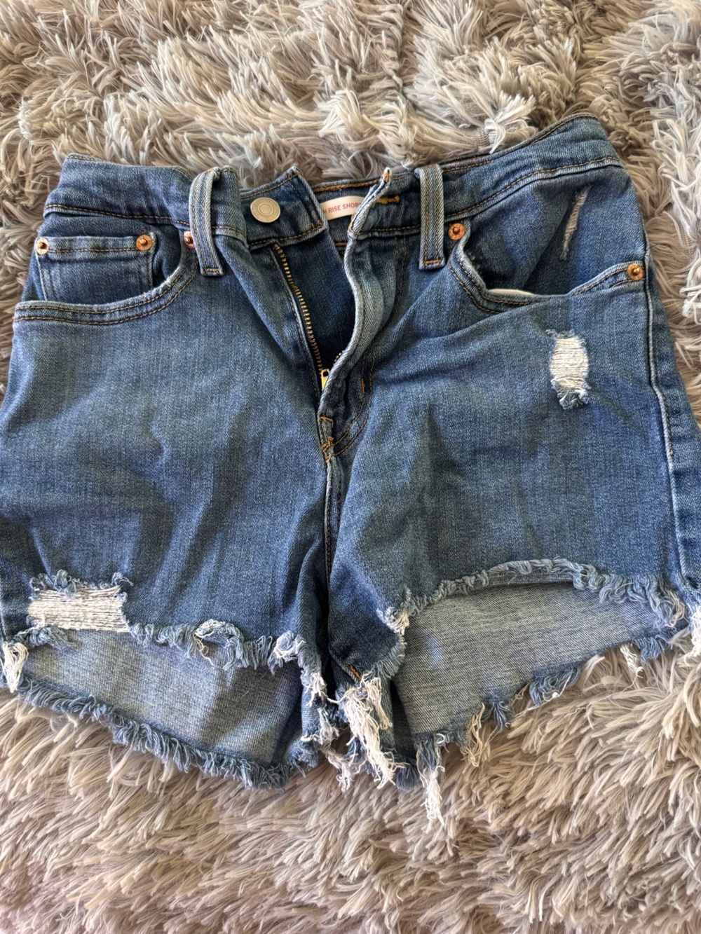 Levi's Distressed Blue Denim Women's Shorts